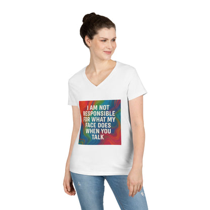 When You Talk Women's V-Neck Tee