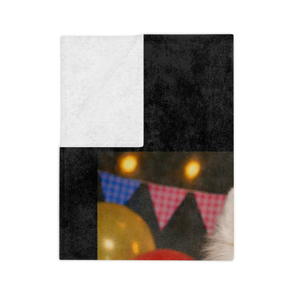 Birthday Buddy Samoyed Velveteen Microfiber Blanket
