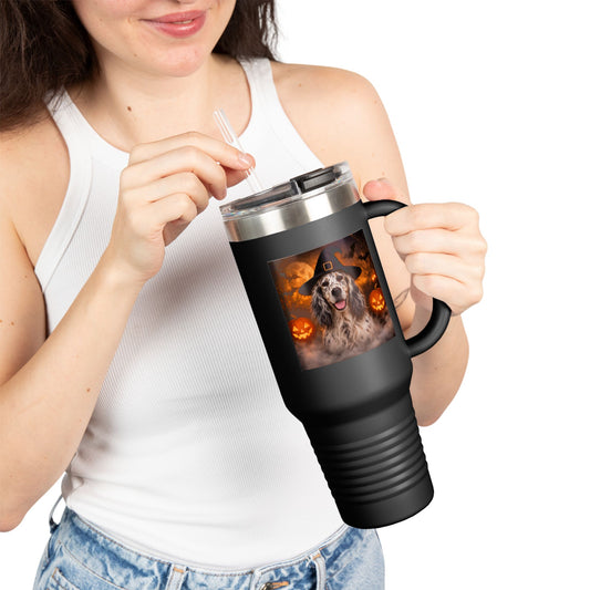 Witch Hat Pack English Setter Insulated Travel Mug