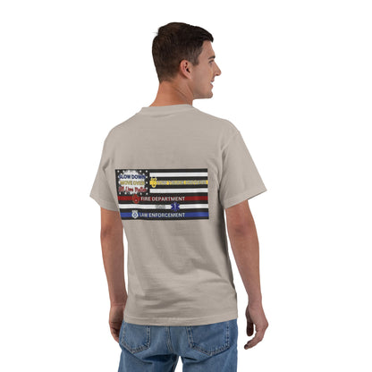 Slow Down Move Over Flag Men's Short-Sleeve Crewneck Tee