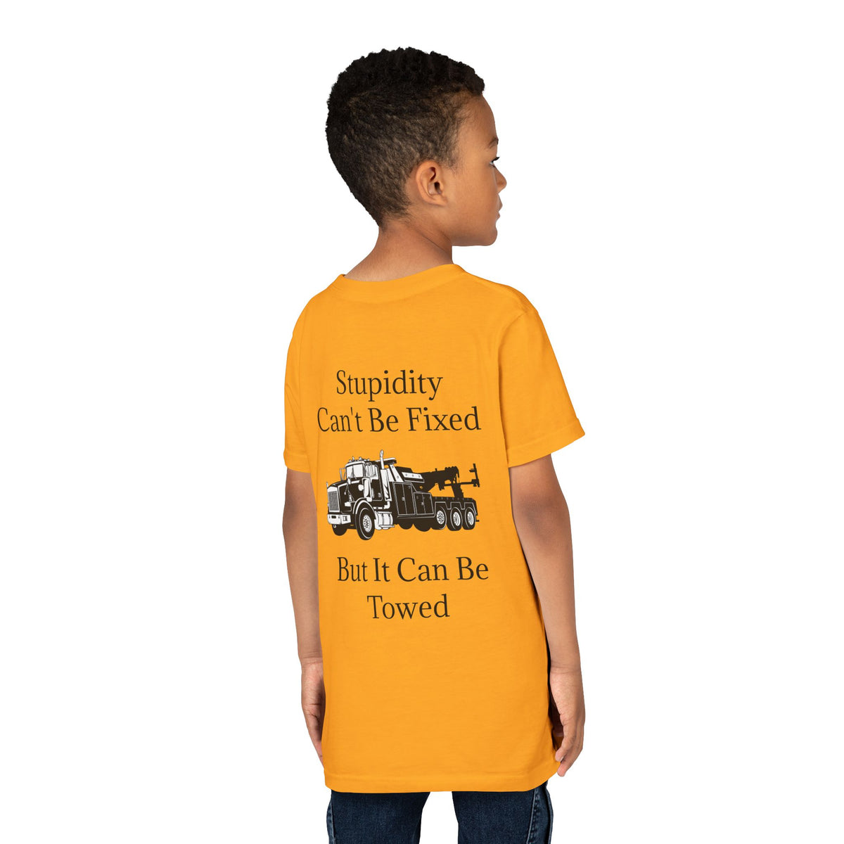 Stupidity Heavy Tow Truck Youth Unisex Short Sleeve Crewneck Tee
