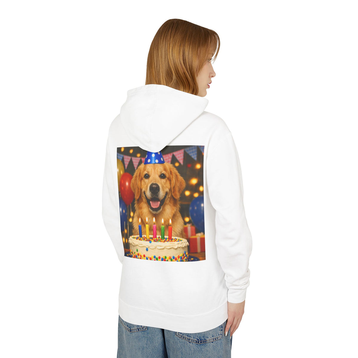 Birthday Buddy Golden Unisex Lightweight Hoodie