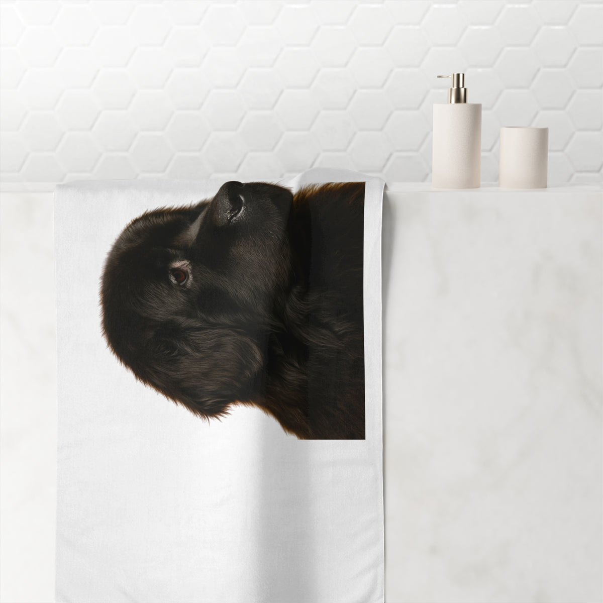 Newfie Head Mink-Cotton  Beach Towel