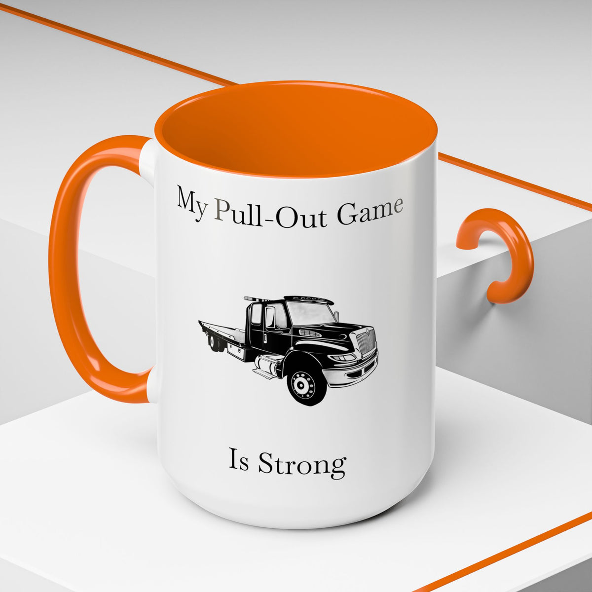 Pull Out Flatbed Tow Truck 2-Tone Coffee Mug