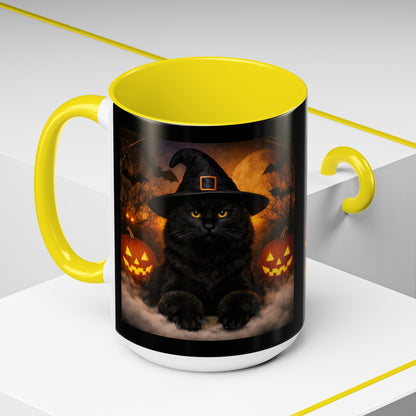 Witch Hat Pack Cat 2-Tone Coffee Mug