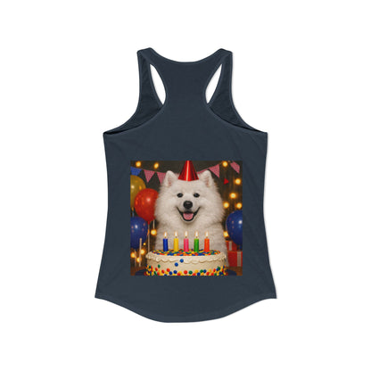 Birthday Buddy Samoyed Women's Racerback Tank