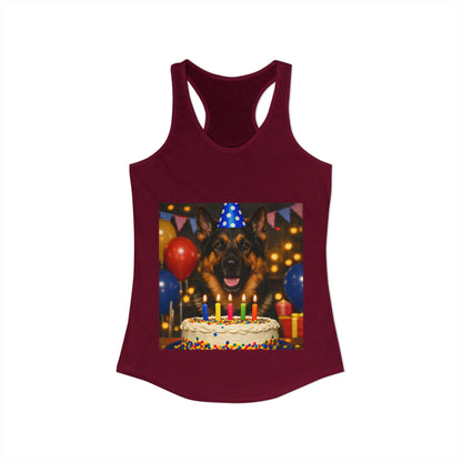 Birthday Buddy German Shepherd Women's Racerback Tank