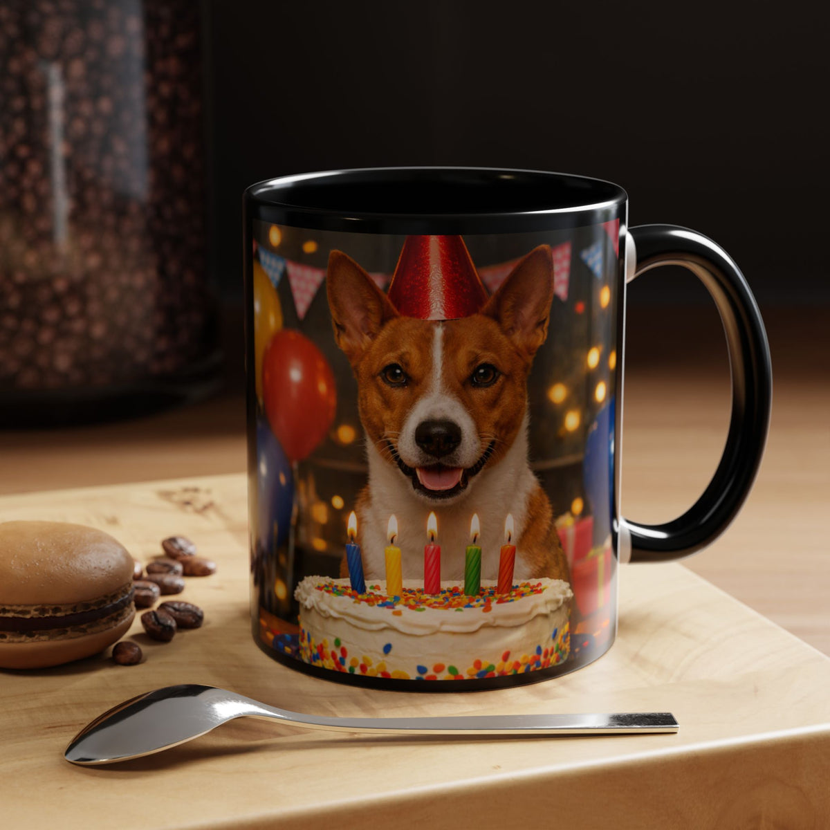 Birthday Buddy Basenji 2-Tone Coffee Mug