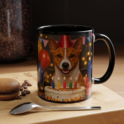 Birthday Buddy Basenji 2-Tone Coffee Mug