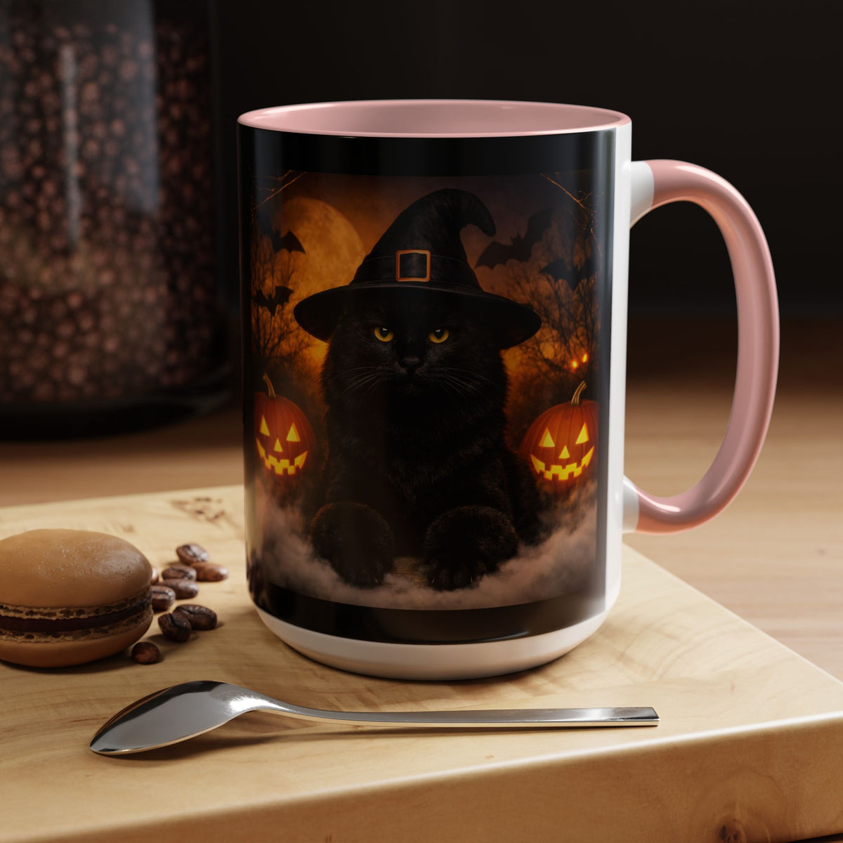 Witch Hat Pack Cat 2-Tone Coffee Mug