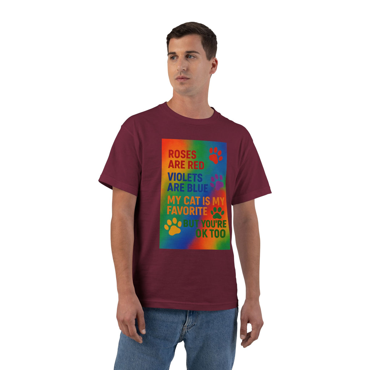 Roses Are Red Cat Men's Short-Sleeve Crewneck Tee