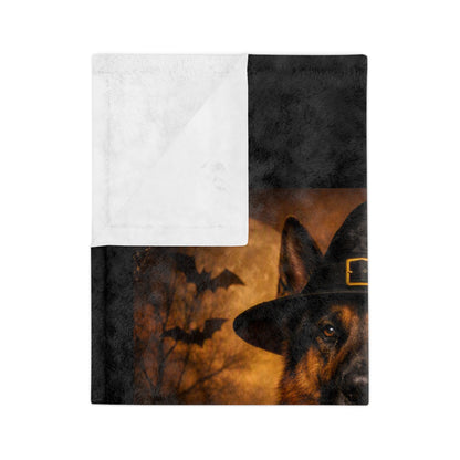 Witch Hat Pack German Shepherd Velveteen Microfiber Blanket
