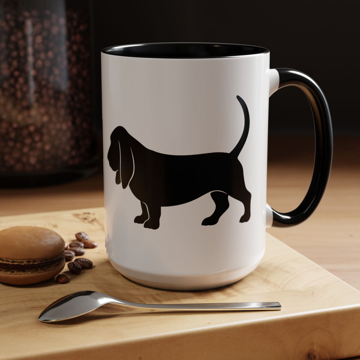 Basset Silhouette 2-Tone Coffee Mug