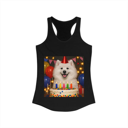 Birthday Buddy Samoyed Women's Racerback Tank