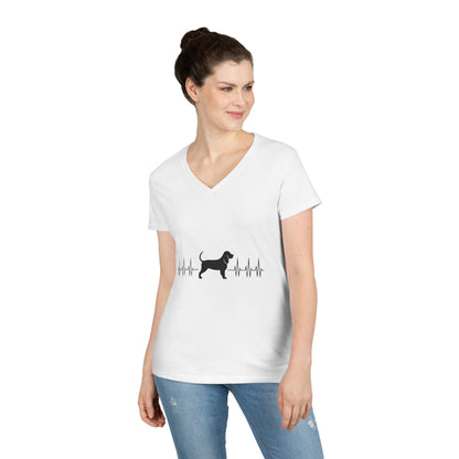 My Heart Beats For Bloodhounds Women's V-Neck Tee