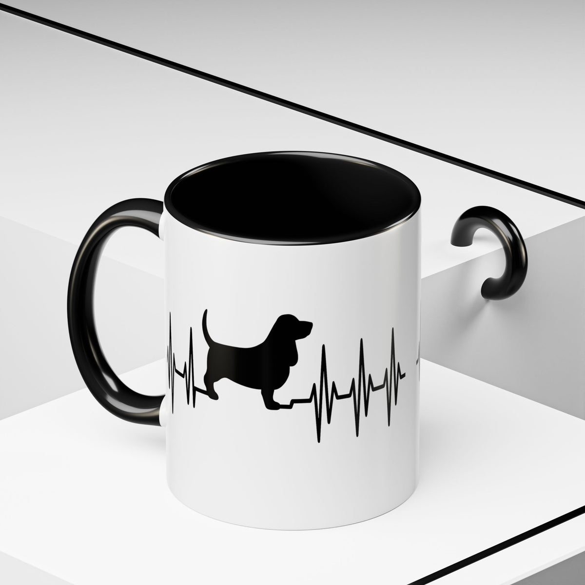 My Heart Beats For Bassets 2-Tone Coffee Mug
