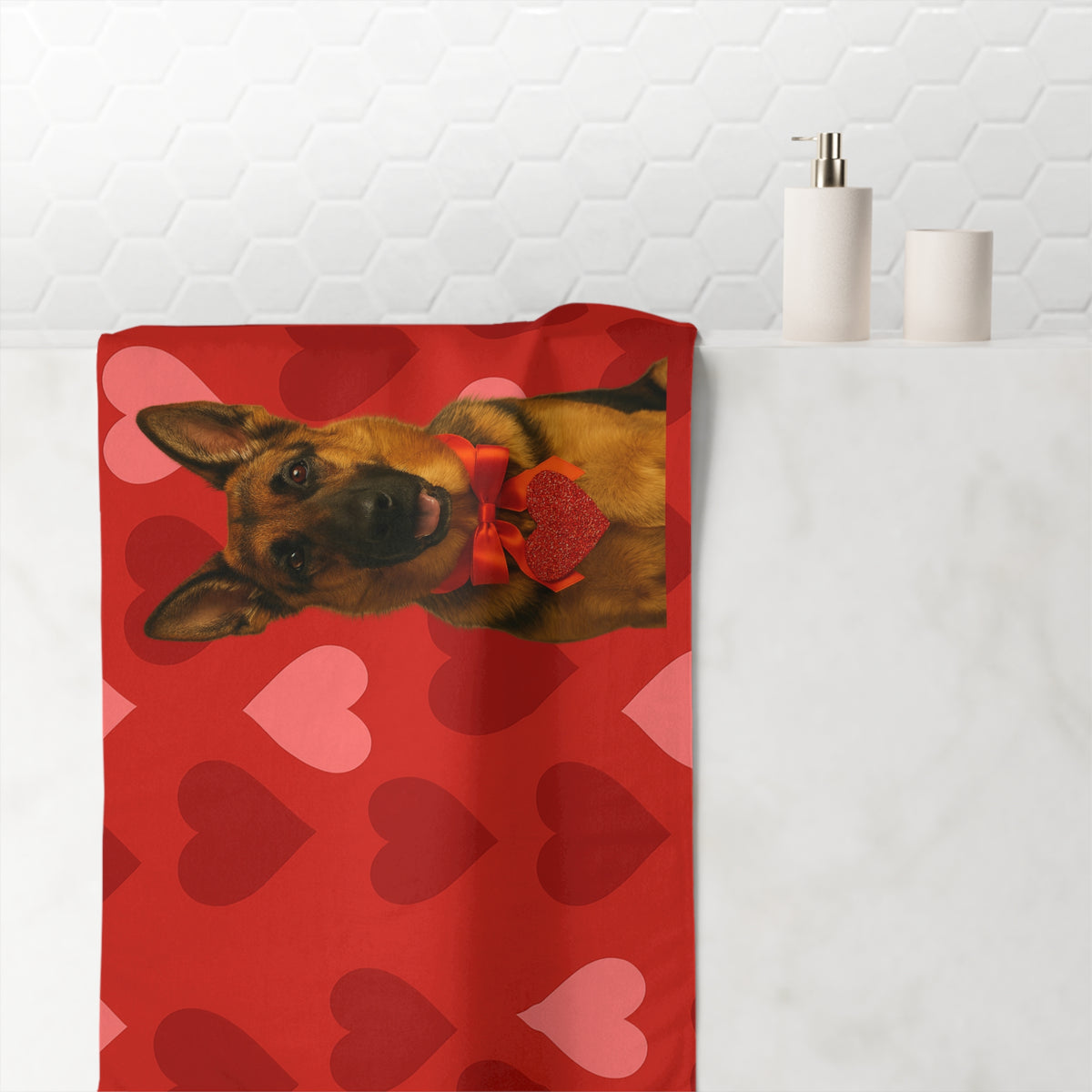 Cupid's Companion German Shepherd Mink-Cotton  Beach Towel