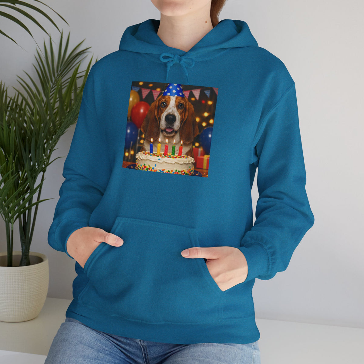 Birthday Buddy Basset Unisex Hoodie