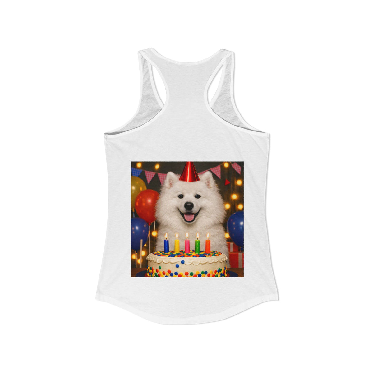 Birthday Buddy Samoyed Women's Racerback Tank