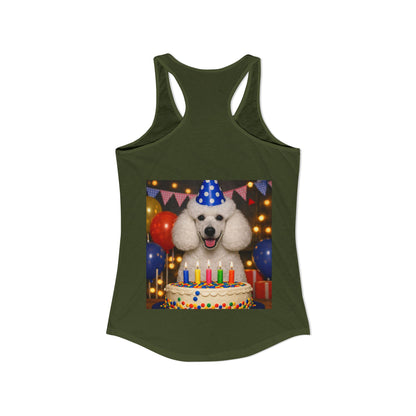 Birthday Buddy Poodle Women's Racerback Tank