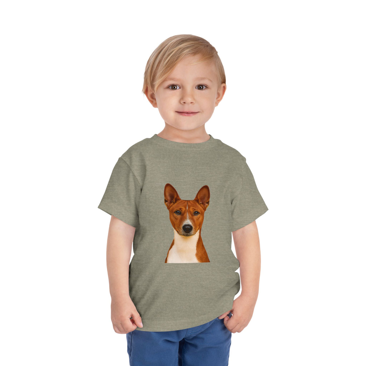 Basenji Head Toddler Unisex Short Sleeve Crewneck Tee