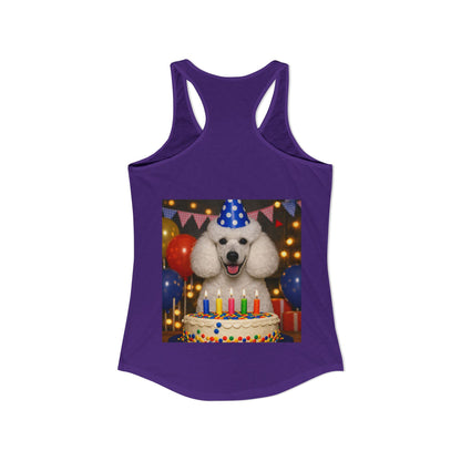 Birthday Buddy Poodle Women's Racerback Tank