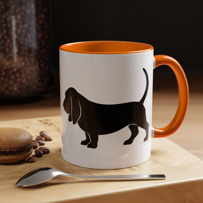 Basset Silhouette 2-Tone Coffee Mug