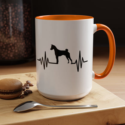 My Heart Beats For Basenjis 2-Tone Coffee Mug