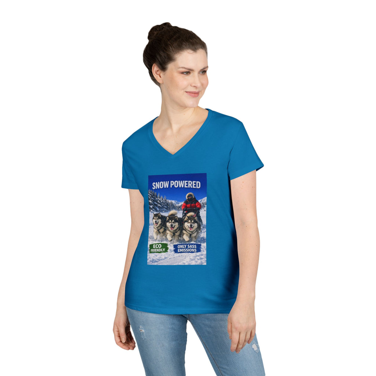 Snow Powered Women's V-Neck Tee