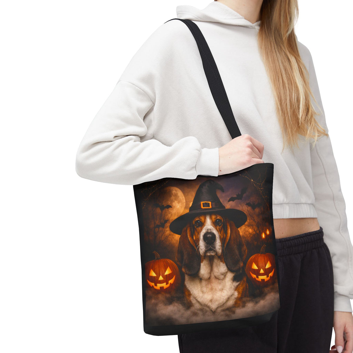 Witch Hat Pack Basset Tote Bag