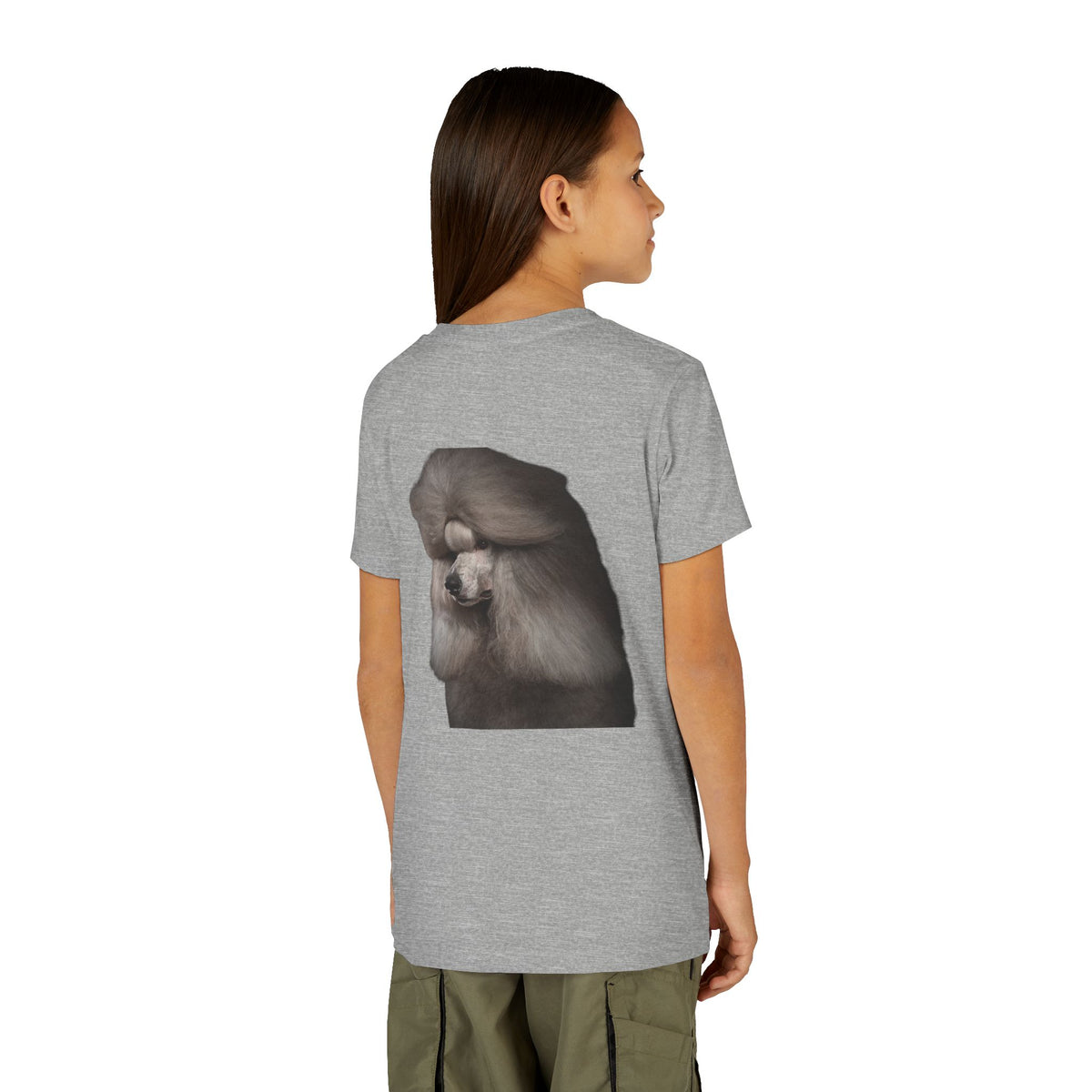 Poodle Head Youth Unisex Short Sleeve Crewneck Tee