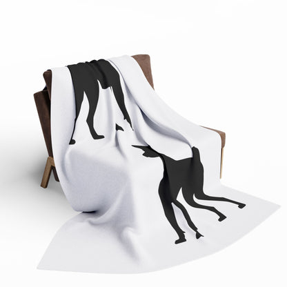Basenji Silhouette Arctic Fleece Blanket