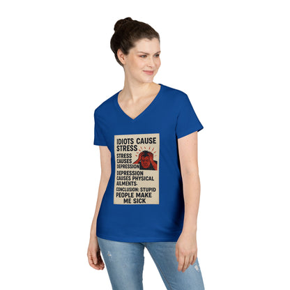 Stupid People Women's V-Neck Tee