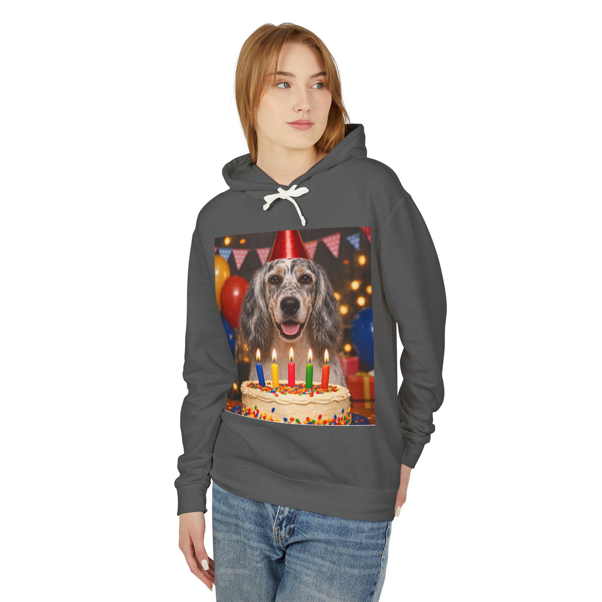 Birthday Buddy English Setter Unisex Lightweight Hoodie