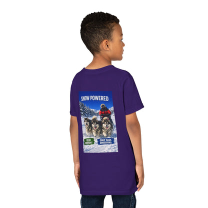 Snow Powered Youth Unisex Short Sleeve Crewneck Tee