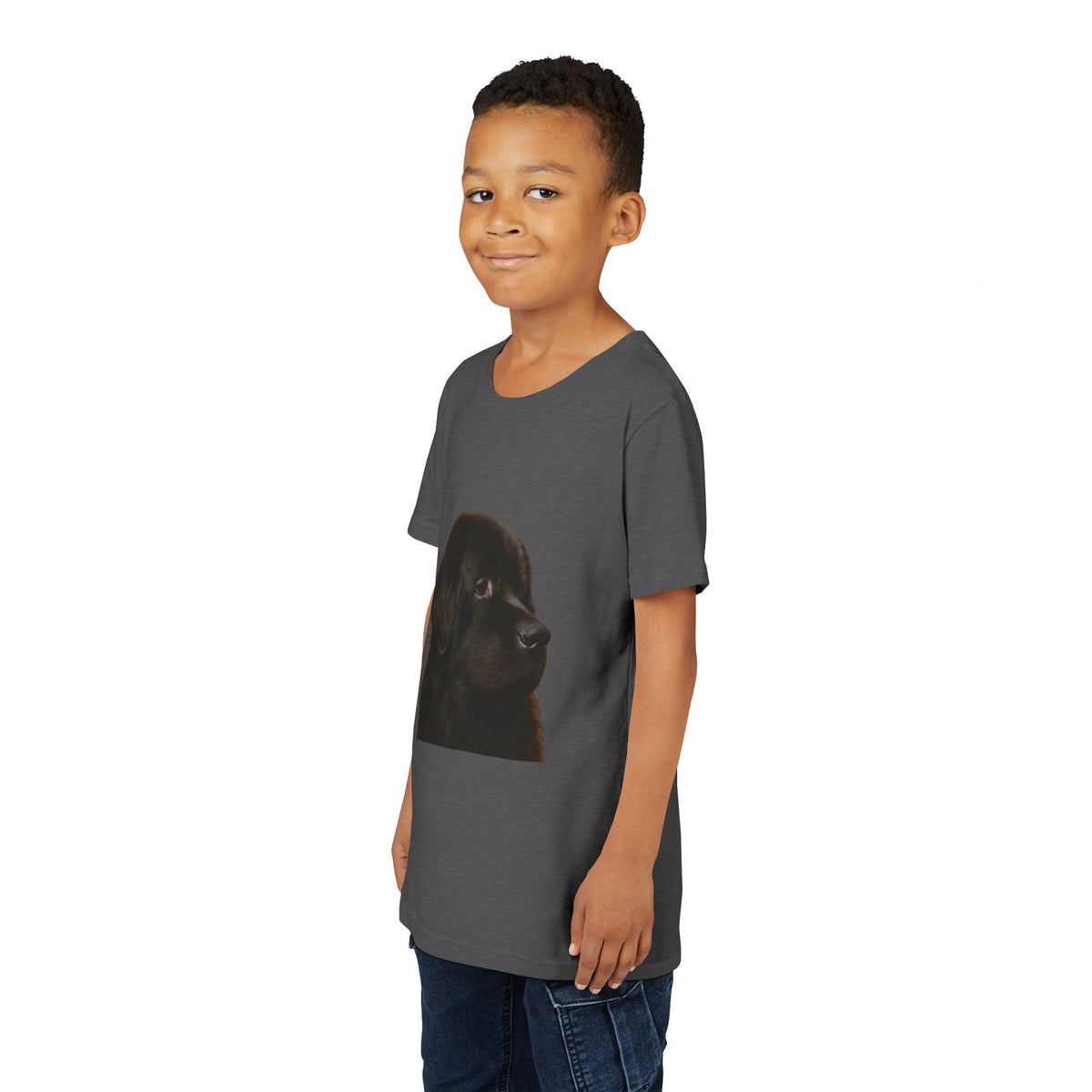 Newfie Head Youth Unisex Short Sleeve Crewneck Tee