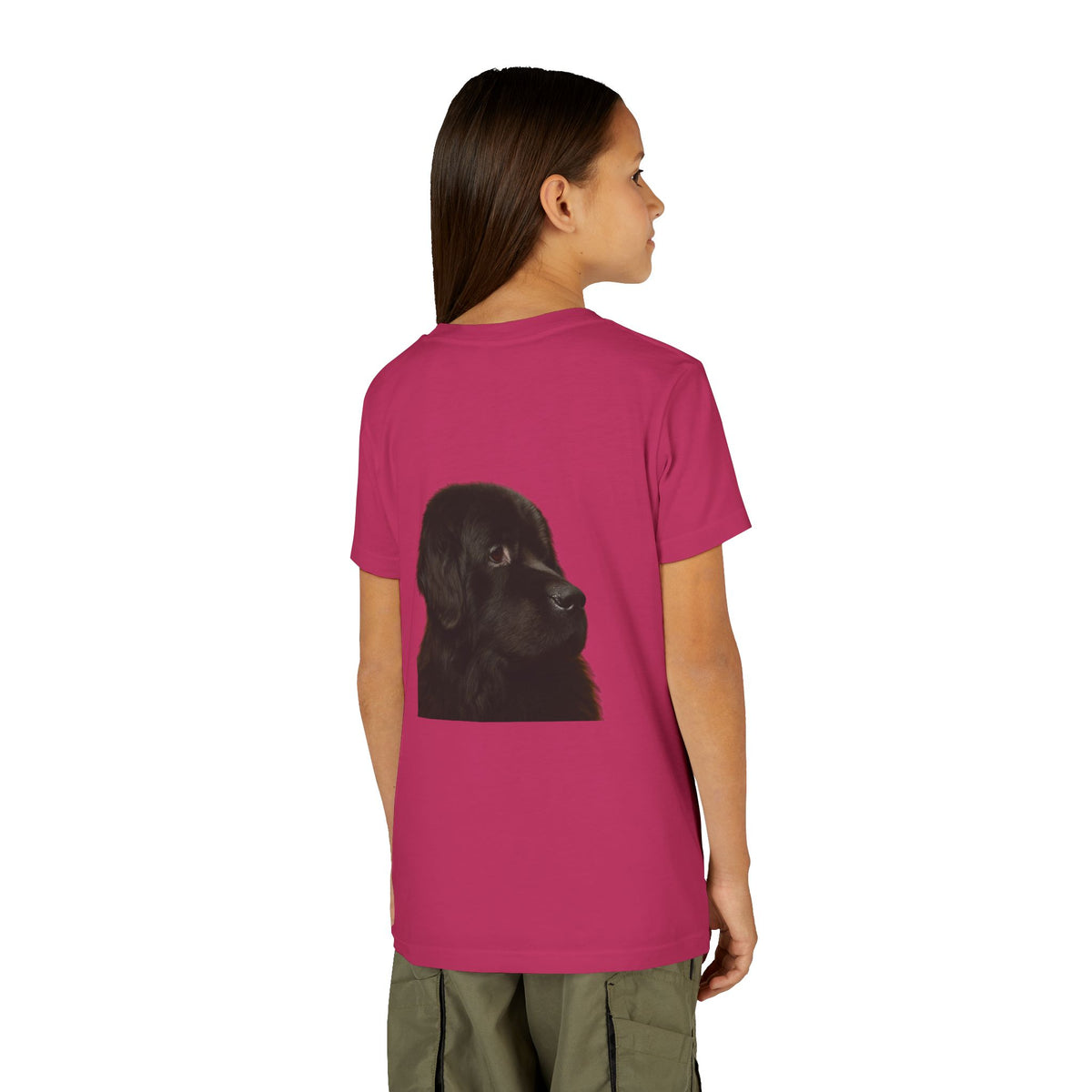 Newfie Head Youth Unisex Short Sleeve Crewneck Tee