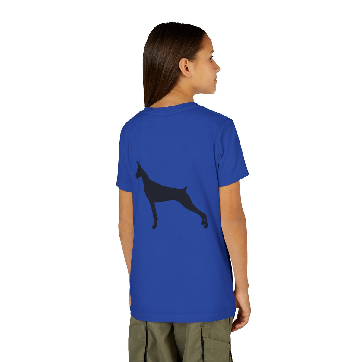 Doberman Silhouette Youth Unisex Short Sleeve Crewneck Tee