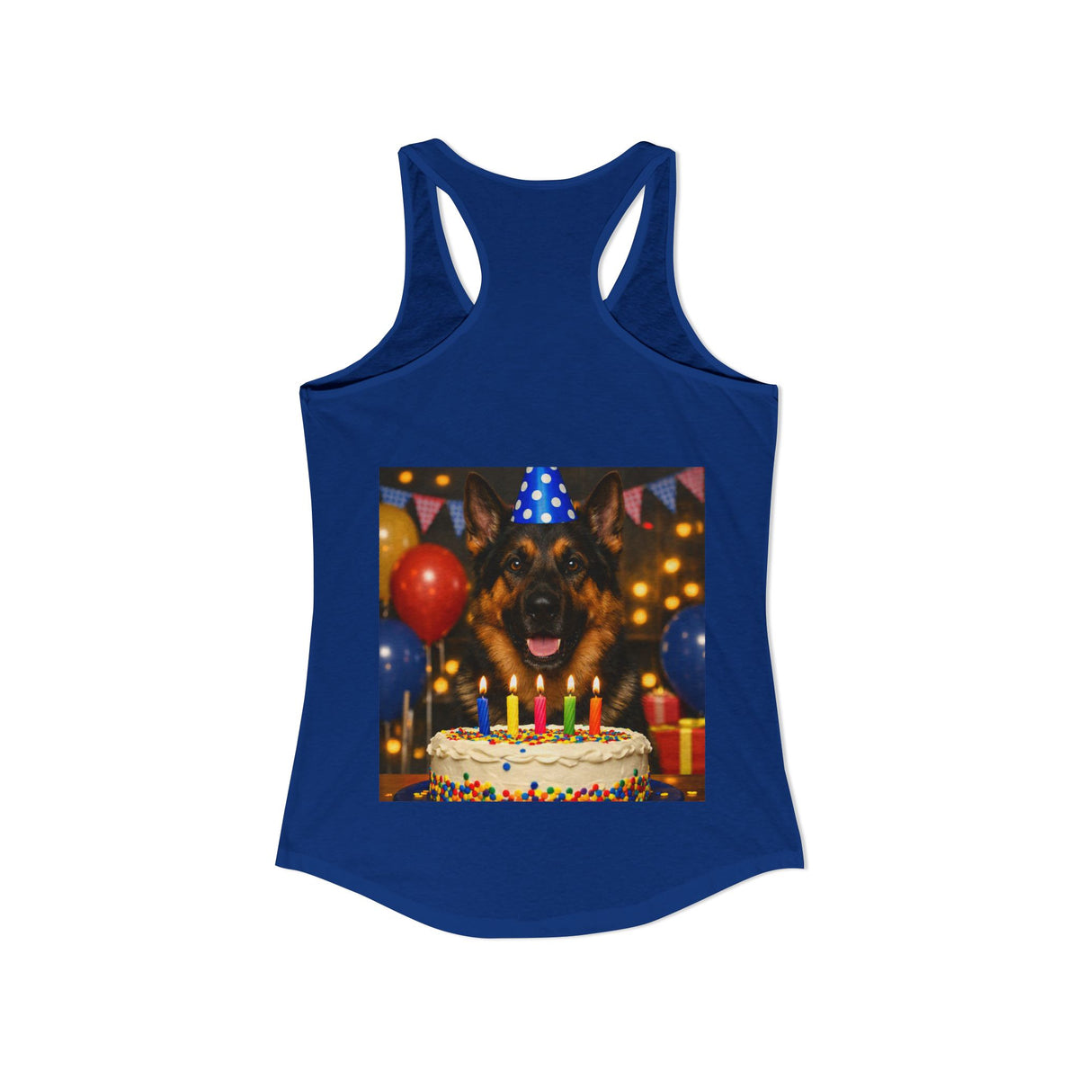 Birthday Buddy German Shepherd Women's Racerback Tank