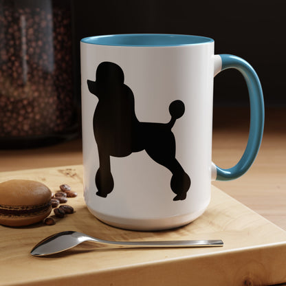 Poodle Silhouette 2-Tone Coffee Mug