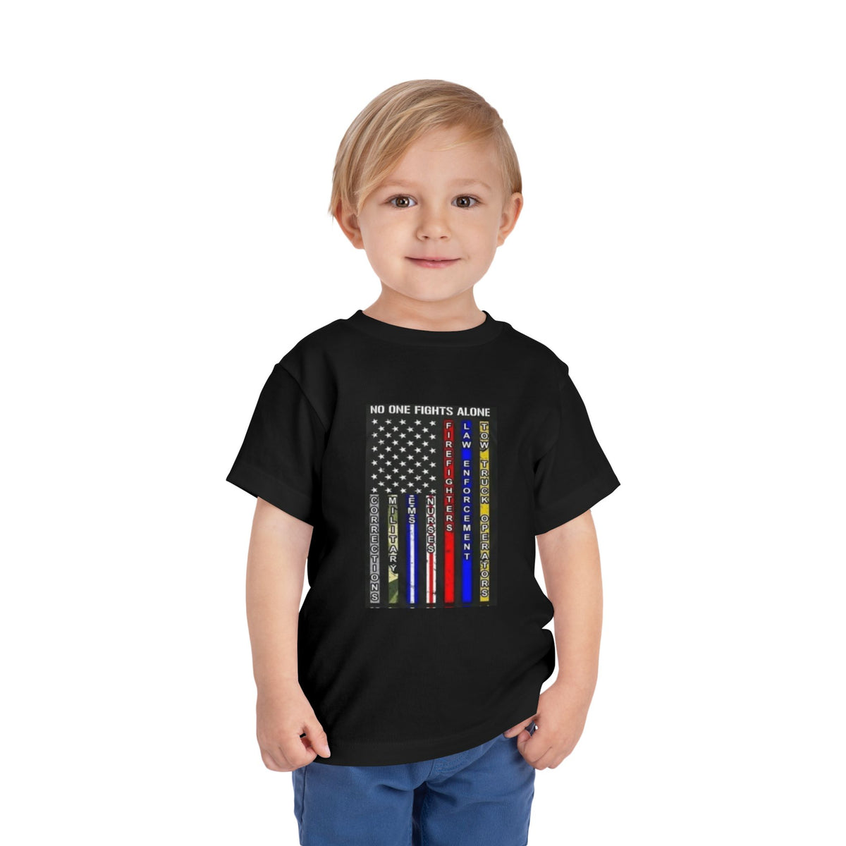 No One Fights Alone Toddler Unisex Short Sleeve Crewneck Tee