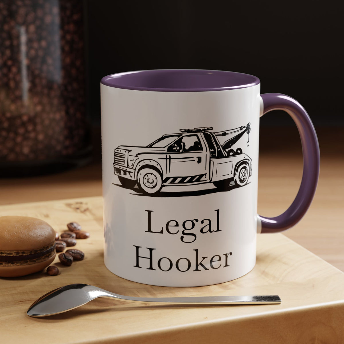 Legal H**ker Wheel Lift Tow Truck 2-Tone Coffee Mug