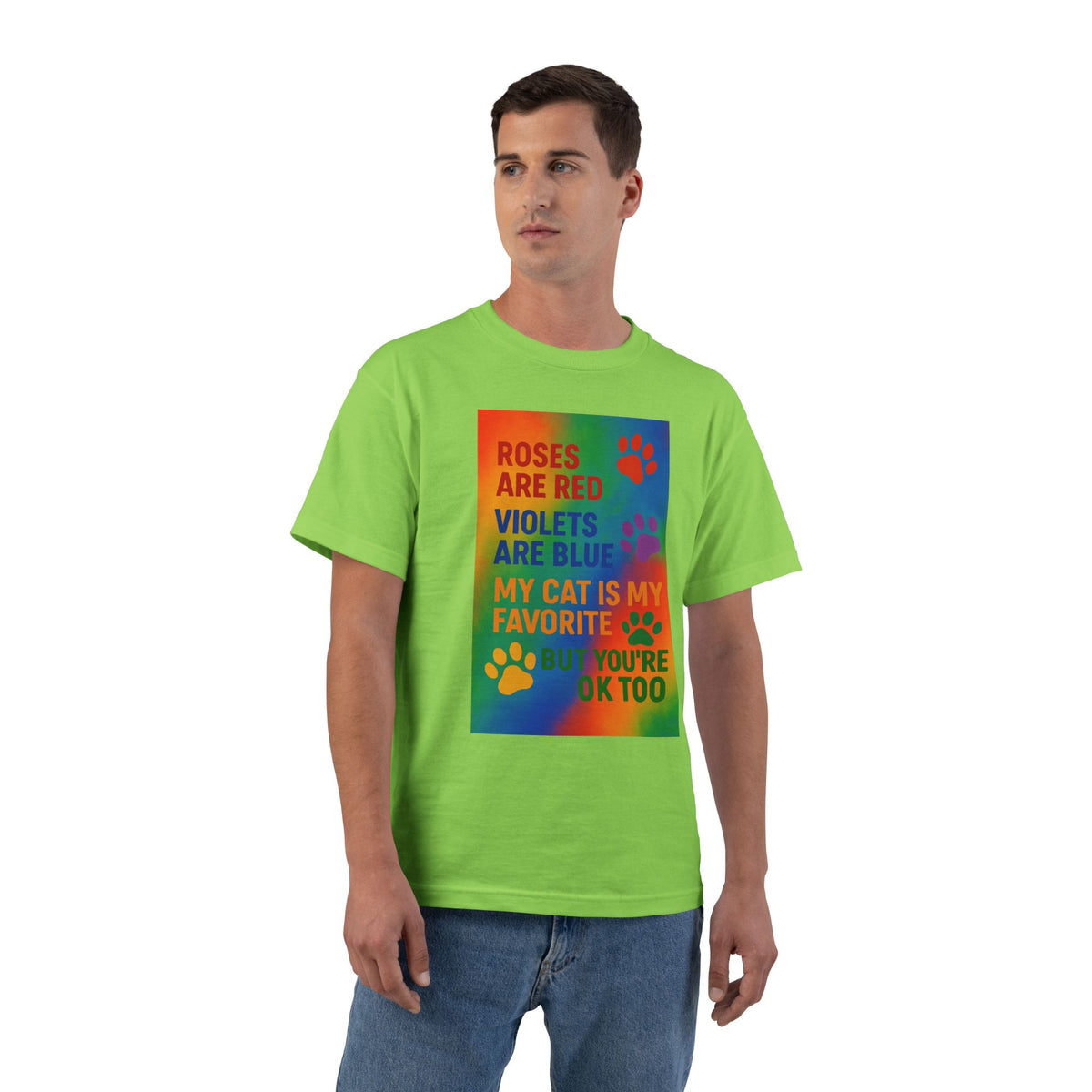 Roses Are Red Cat Men's Short-Sleeve Crewneck Tee