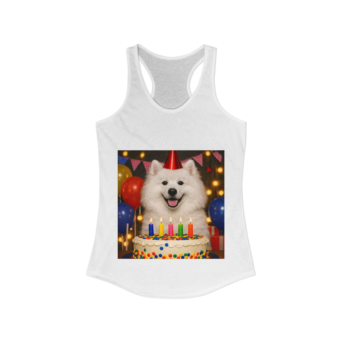 Birthday Buddy Samoyed Women's Racerback Tank