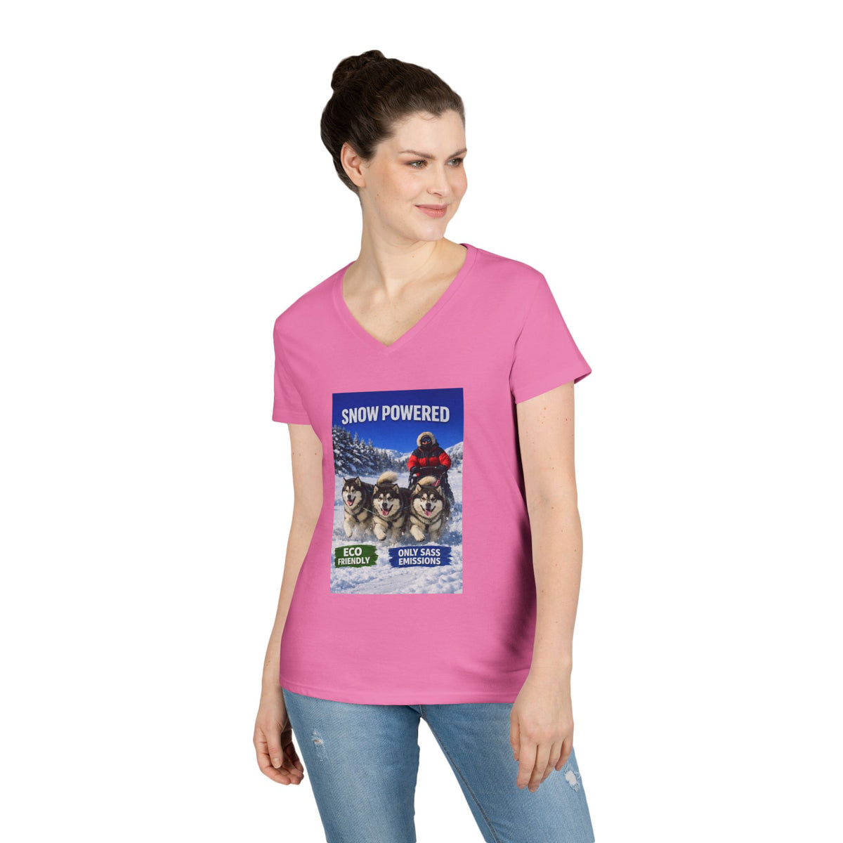 Snow Powered Women's V-Neck Tee