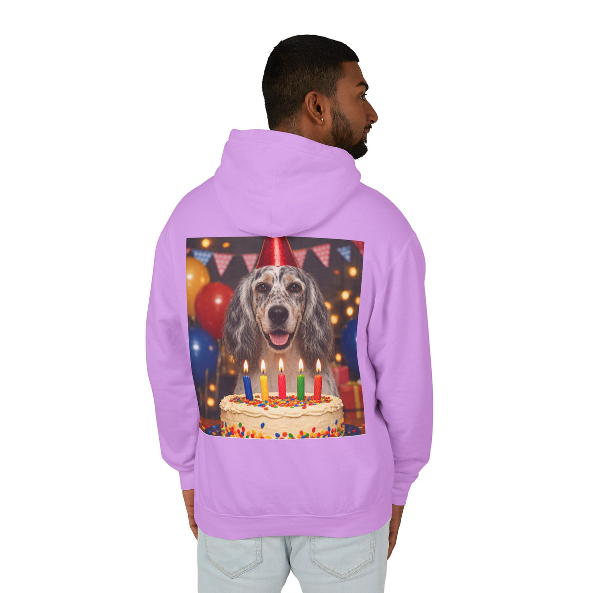 Birthday Buddy English Setter Unisex Lightweight Hoodie