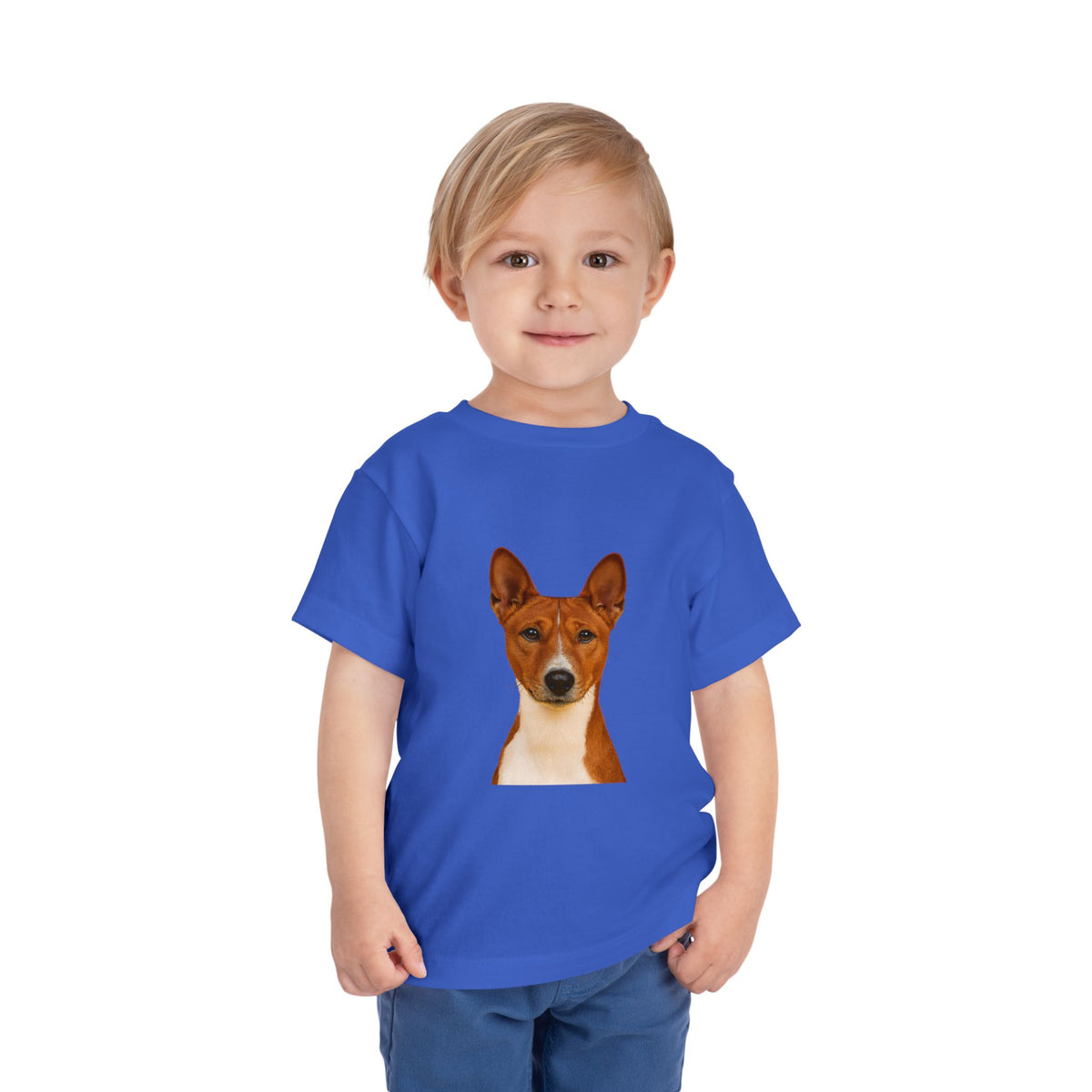 Basenji Head Toddler Unisex Short Sleeve Crewneck Tee