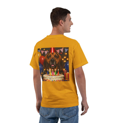 Birthday Buddy Bloodhound Men's Short-Sleeve Crewneck Tee