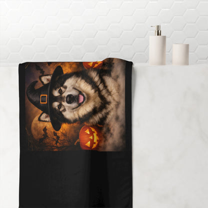 Witch Hat Pack Malamute Mink-Cotton  Beach Towel