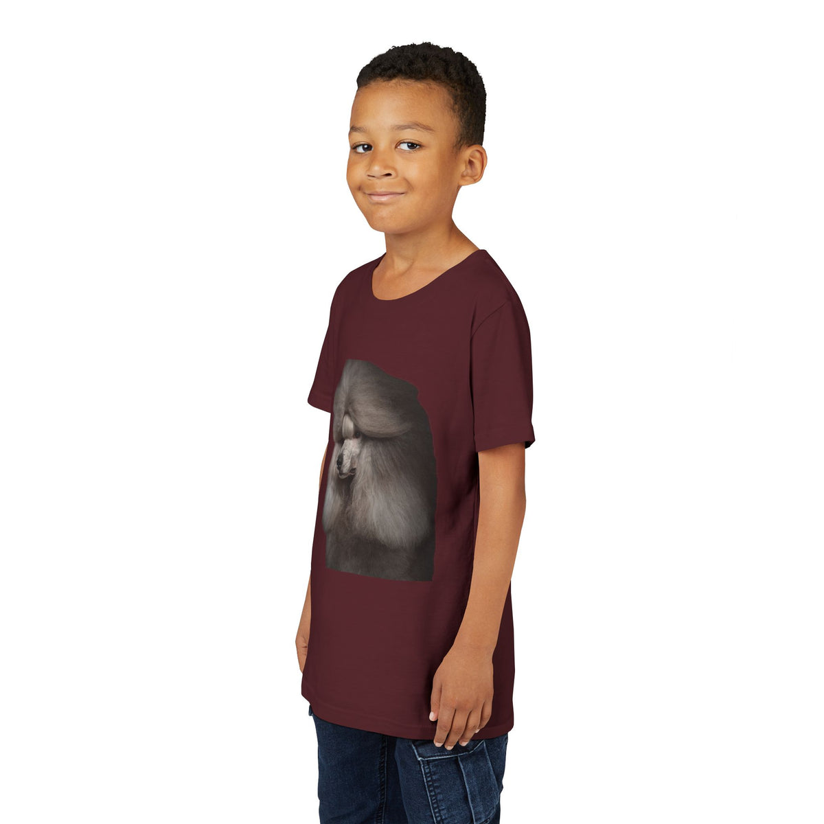 Poodle Head Youth Unisex Short Sleeve Crewneck Tee